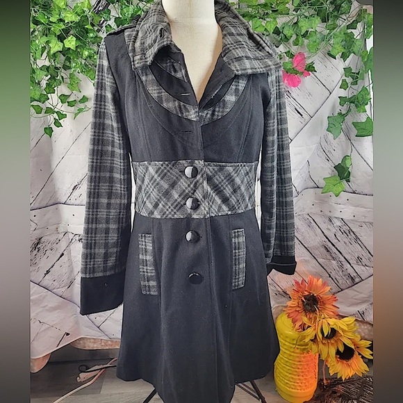 KESSLEY Wool Blend Trench Coat - Picture 1 of 10